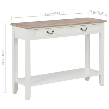 Table console Blanc 110x35x80 cm Bois