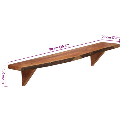 Étagères murales 2 pcs 90x20x18 cm Bois d'acacia massif