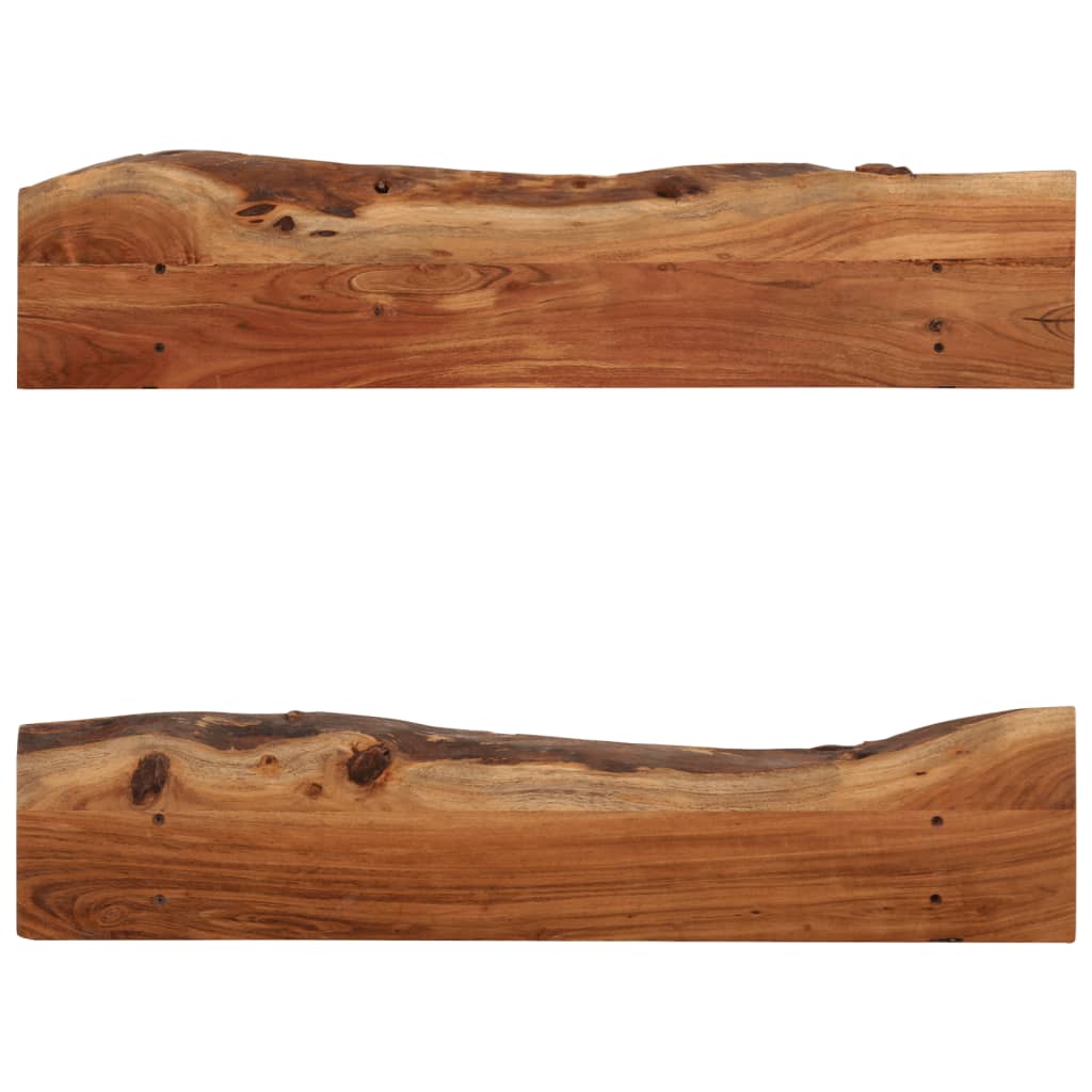 Étagères murales 2 pcs 90x20x18 cm Bois d'acacia massif