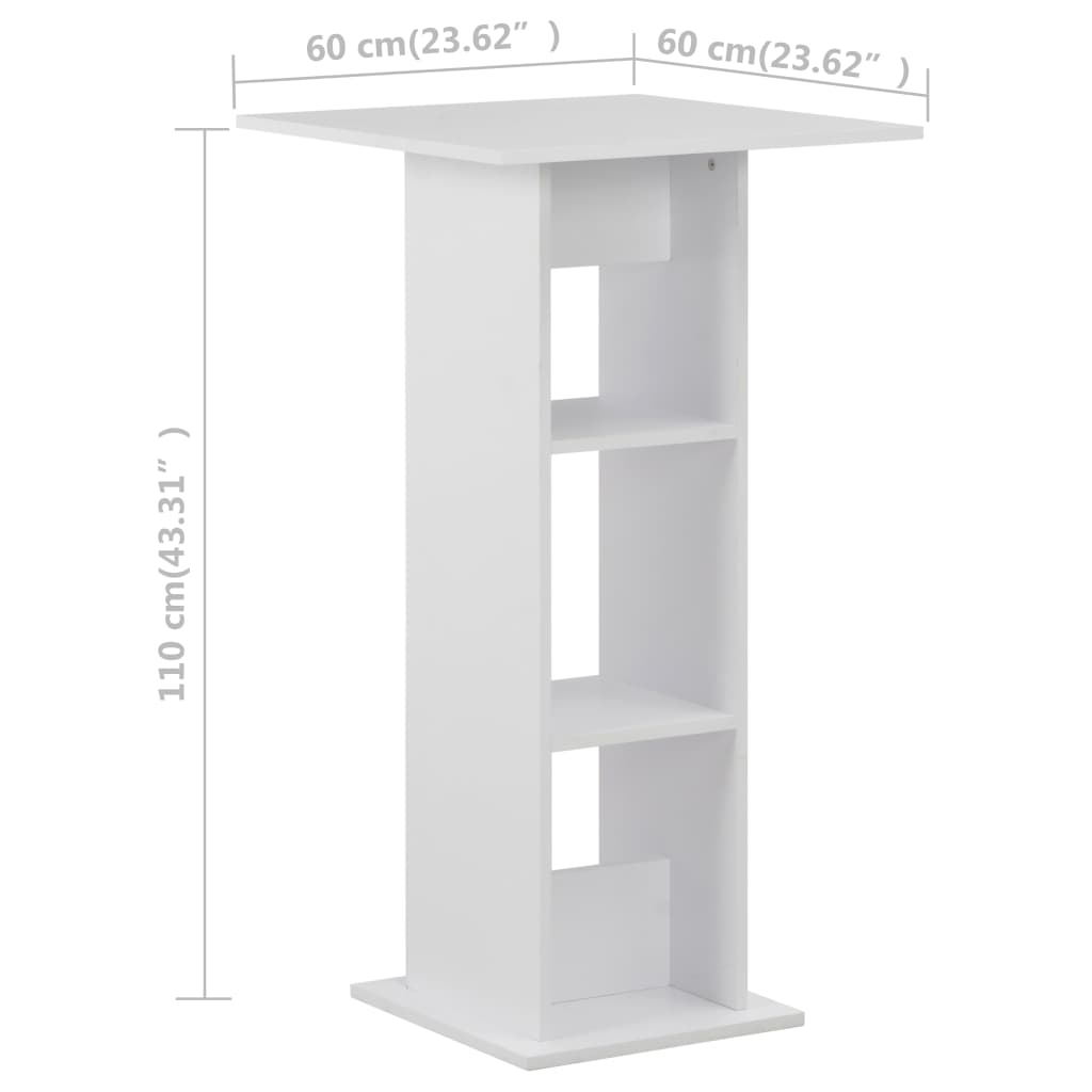 Table de bar Blanc 60x60x110 cm