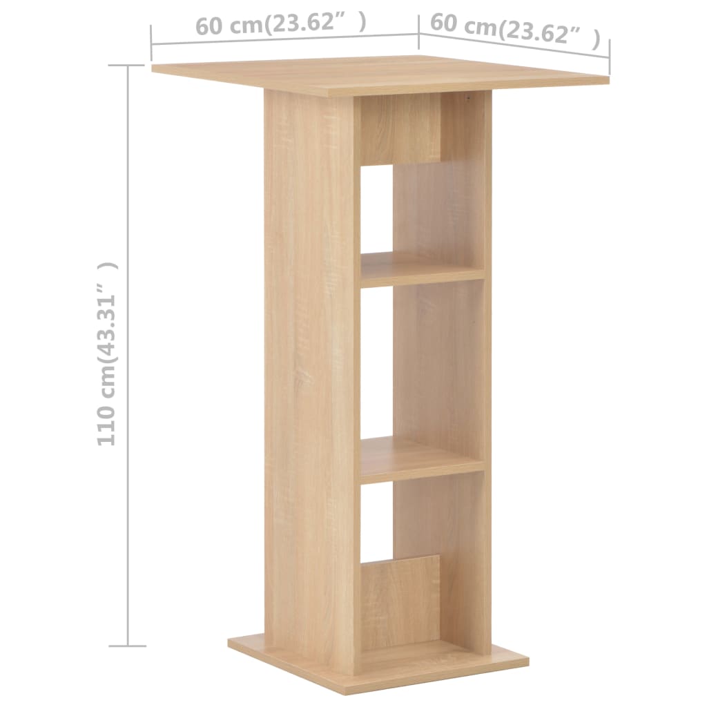 Table de bar Chêne 60x60x110 cm