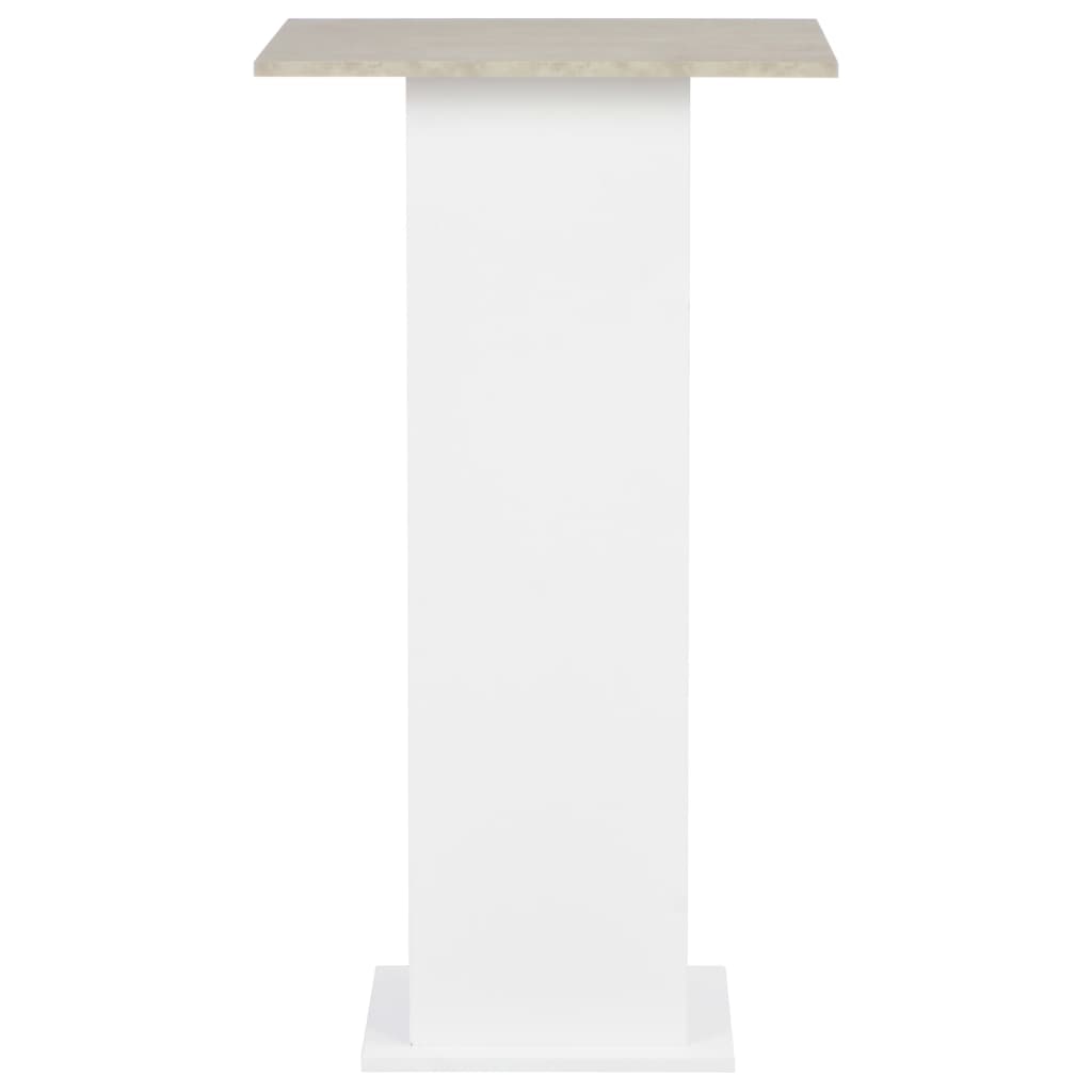 Table de bar Blanc et béton 60x60x110 cm