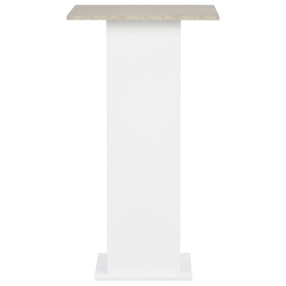 Table de bar Blanc et béton 60x60x110 cm