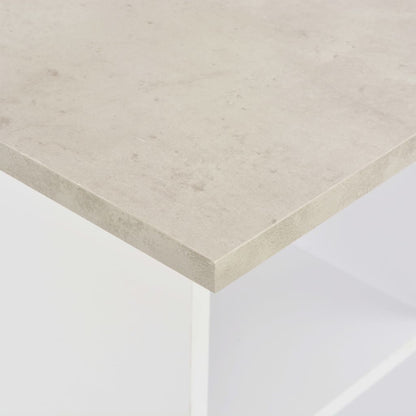 Table de bar Blanc et béton 60x60x110 cm