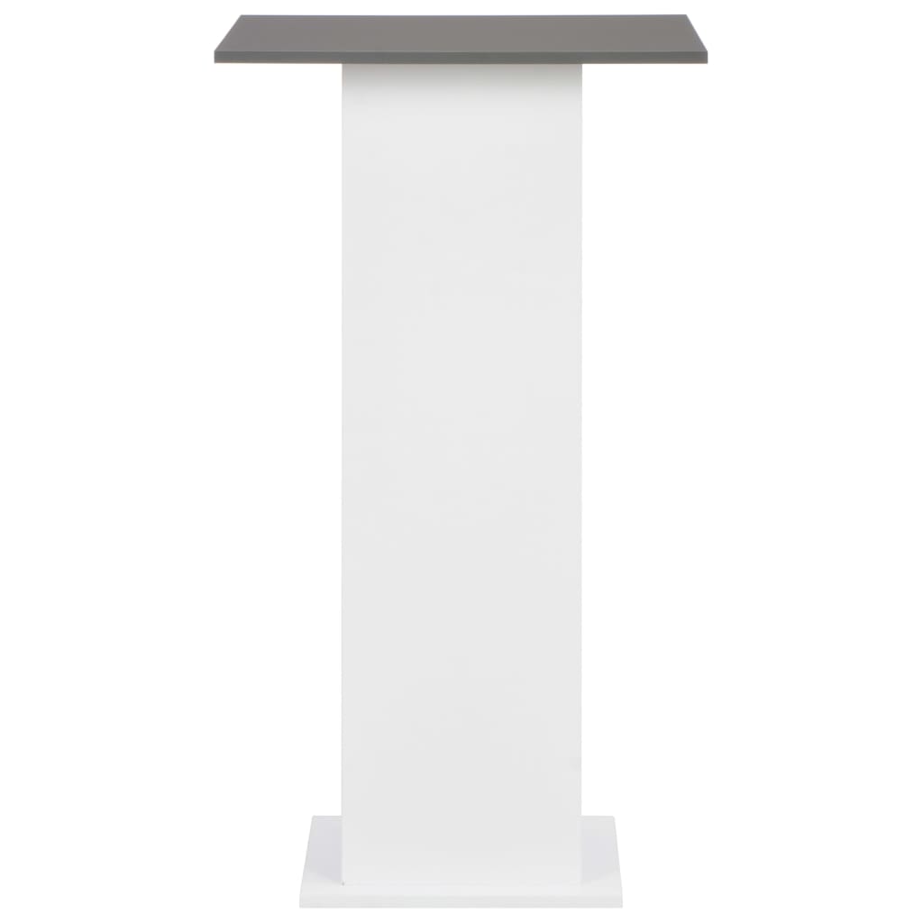 Table de bar Blanc et gris anthracite 60x60x110 cm