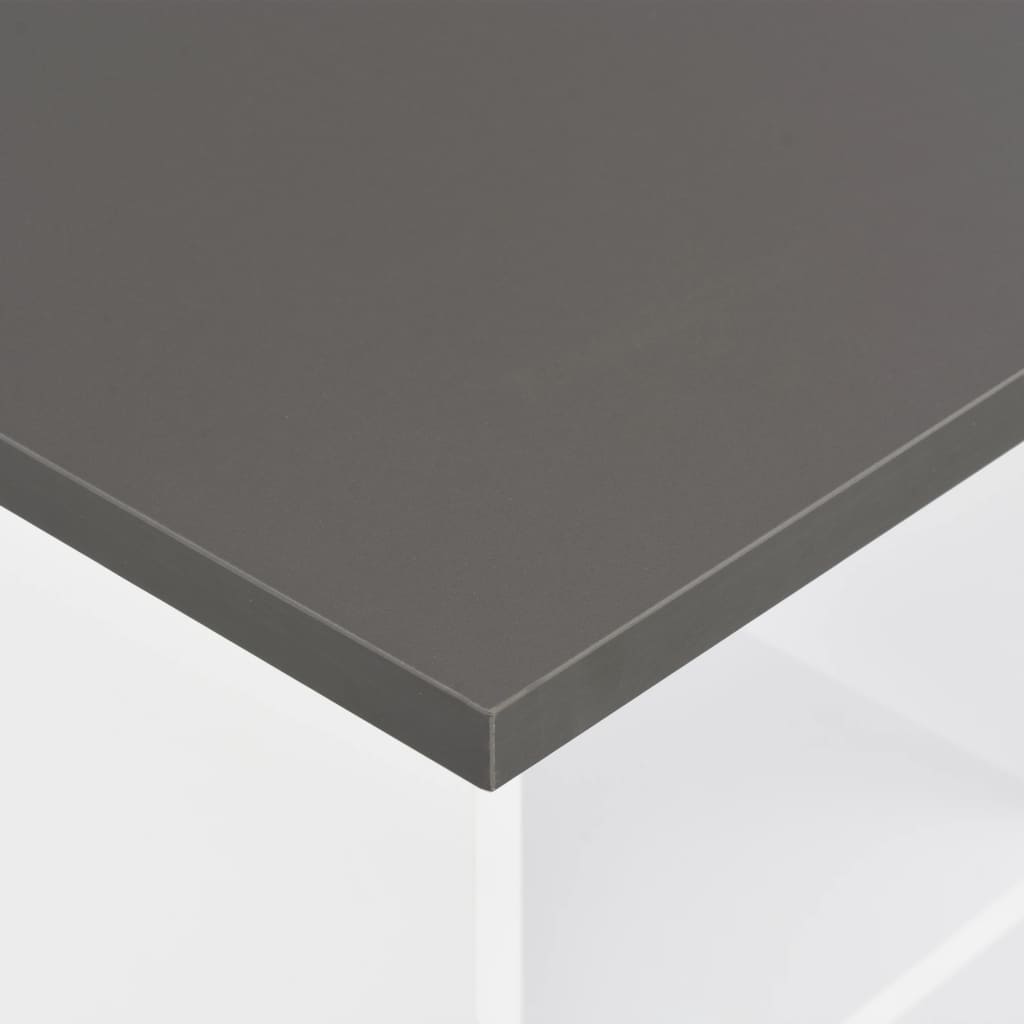 Table de bar Blanc et gris anthracite 60x60x110 cm