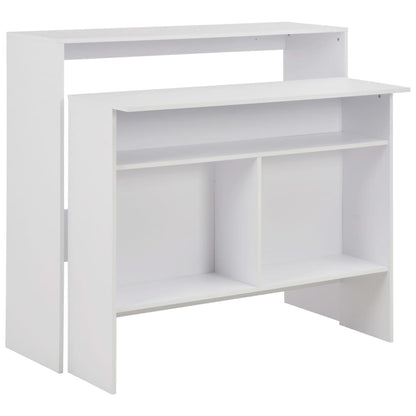 Table de bar avec 2 dessus de table Blanc 130x40x120 cm