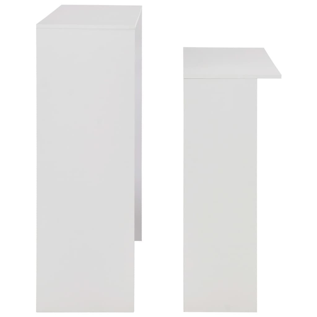 Table de bar avec 2 dessus de table Blanc 130x40x120 cm