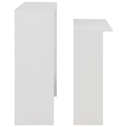 Table de bar avec 2 dessus de table Blanc 130x40x120 cm