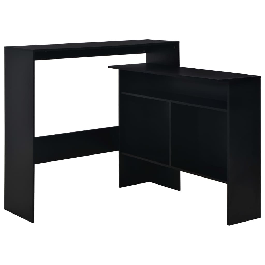 Table de bar avec 2 dessus de table Noir 130 x 40 x 120 cm