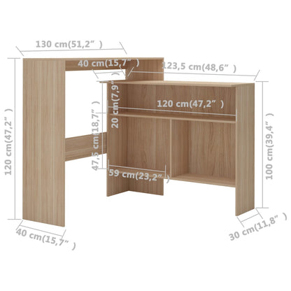 Table de bar avec 2 dessus de table Chêne 130x40x120 cm