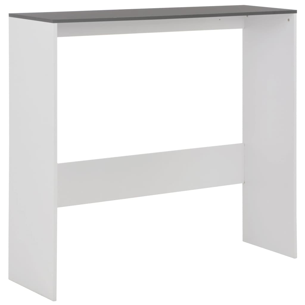 Table de bar avec 2 dessus de table Blanc et gris 130x40x120 cm