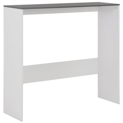 Table de bar avec 2 dessus de table Blanc et gris 130x40x120 cm