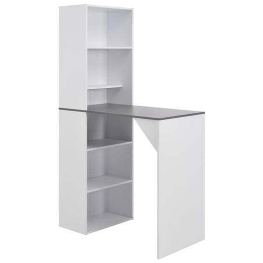 Table de bar avec armoire Blanc 115x59x200 cm