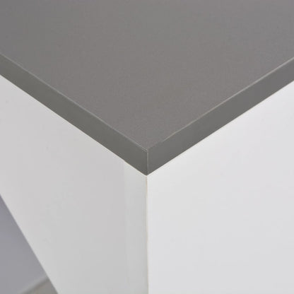 Table de bar avec armoire Blanc 115x59x200 cm