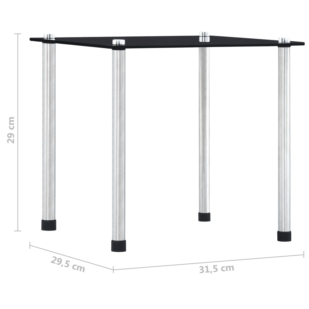 Tables gigognes 3 pcs Noir Verre trempé