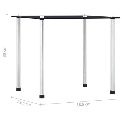 Tables gigognes 3 pcs Noir Verre trempé