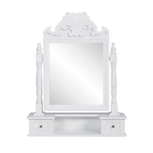 Coiffeuse avec miroir pivotant rectangulaire MDF