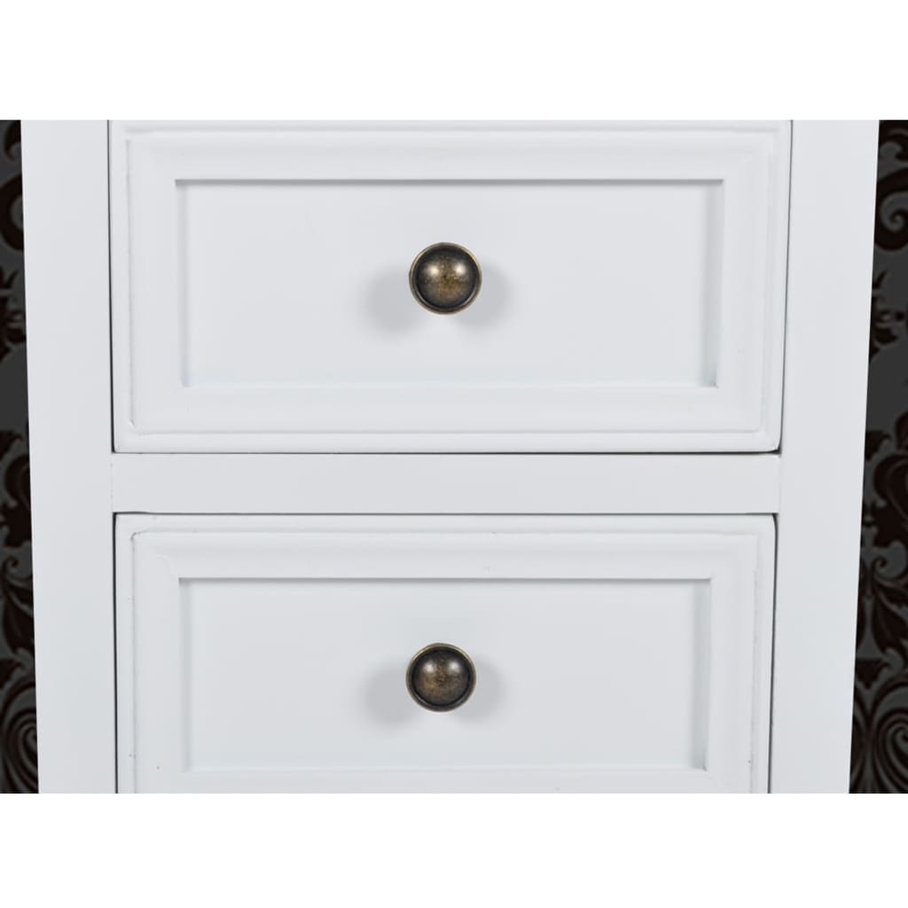 Table de chevet 2 pcs avec 2 tiroirs MDF Blanc