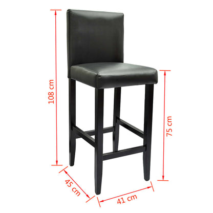 Tabourets de bar lot de 2 noir similicuir