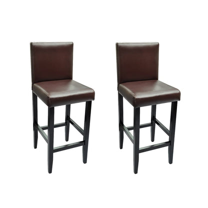 Tabourets de bar lot de 2 marron foncé similicuir