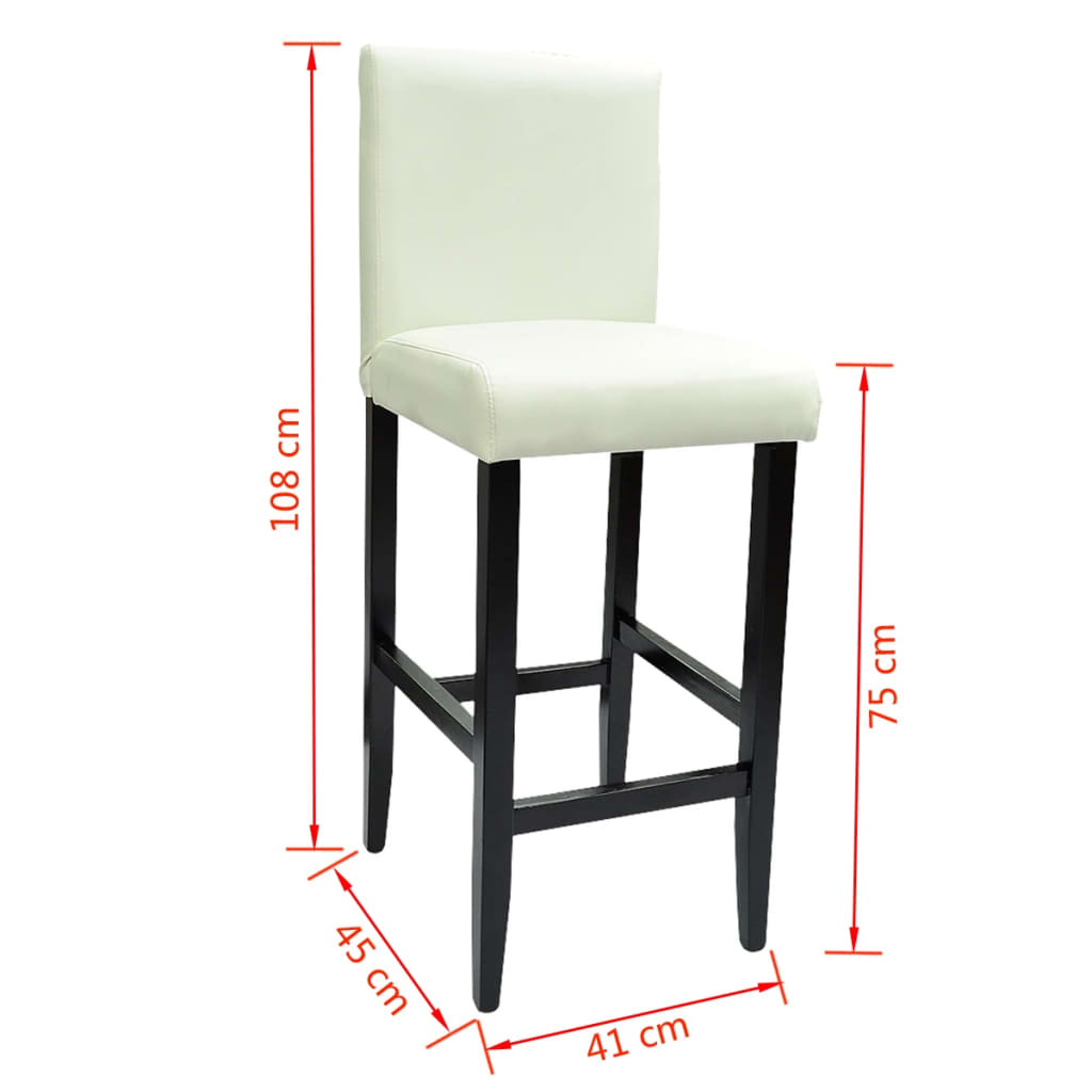 Tabourets de bar lot de 2 blanc similicuir