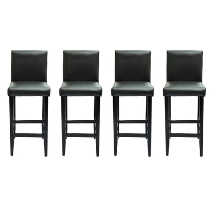 Tabourets de bar lot de 4 noir similicuir