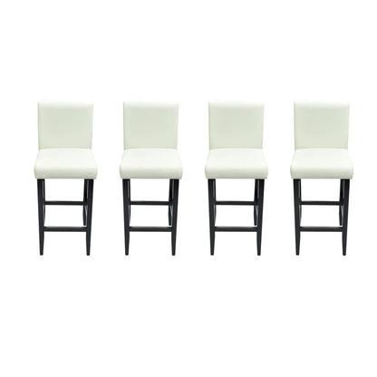 Tabourets de bar lot de 4 blanc similicuir