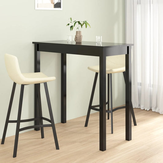 Table de bar MDF noir 115x55x107 cm