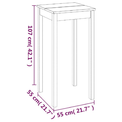 Table de bar MDF noir 55x55x107 cm