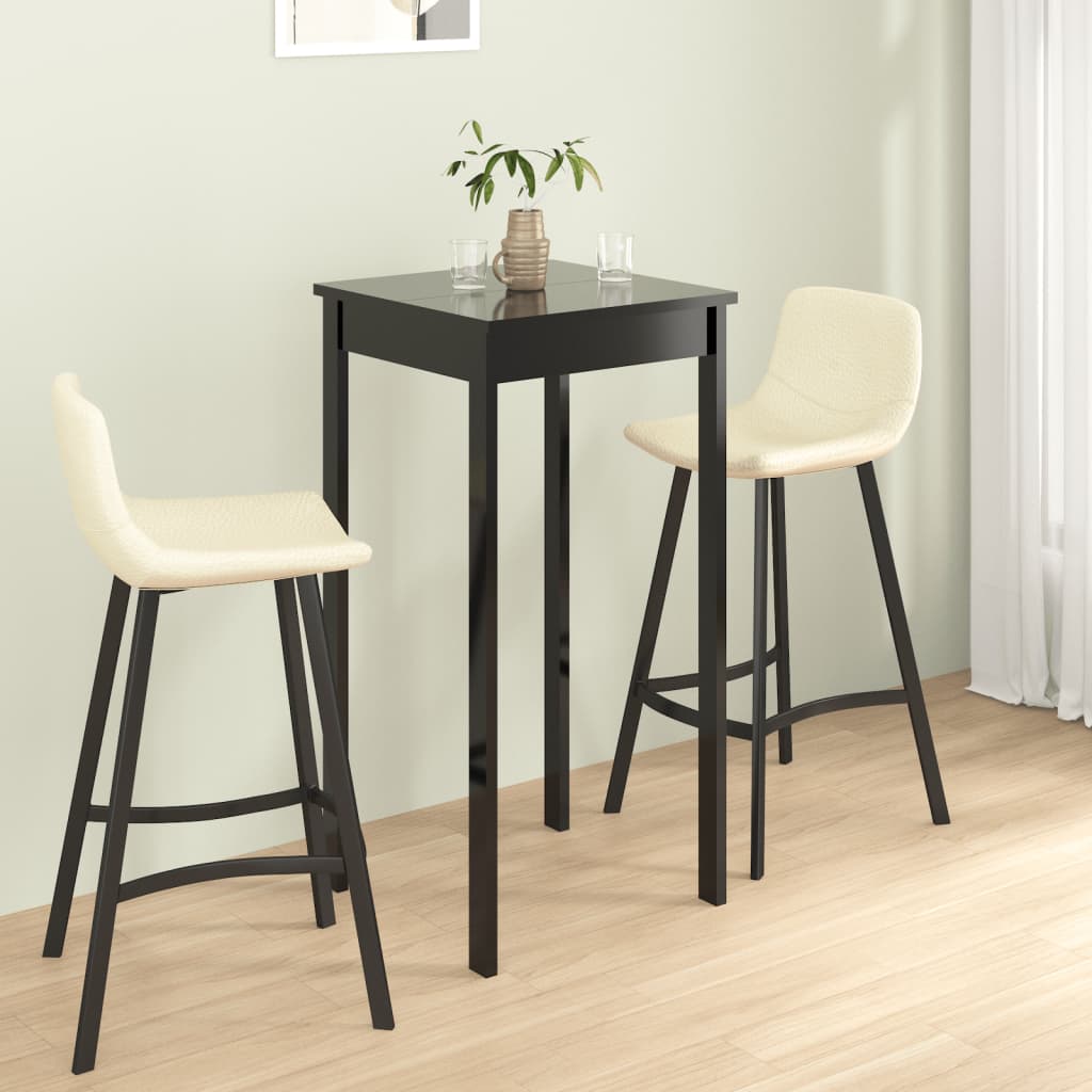 Table de bar MDF noir 55x55x107 cm