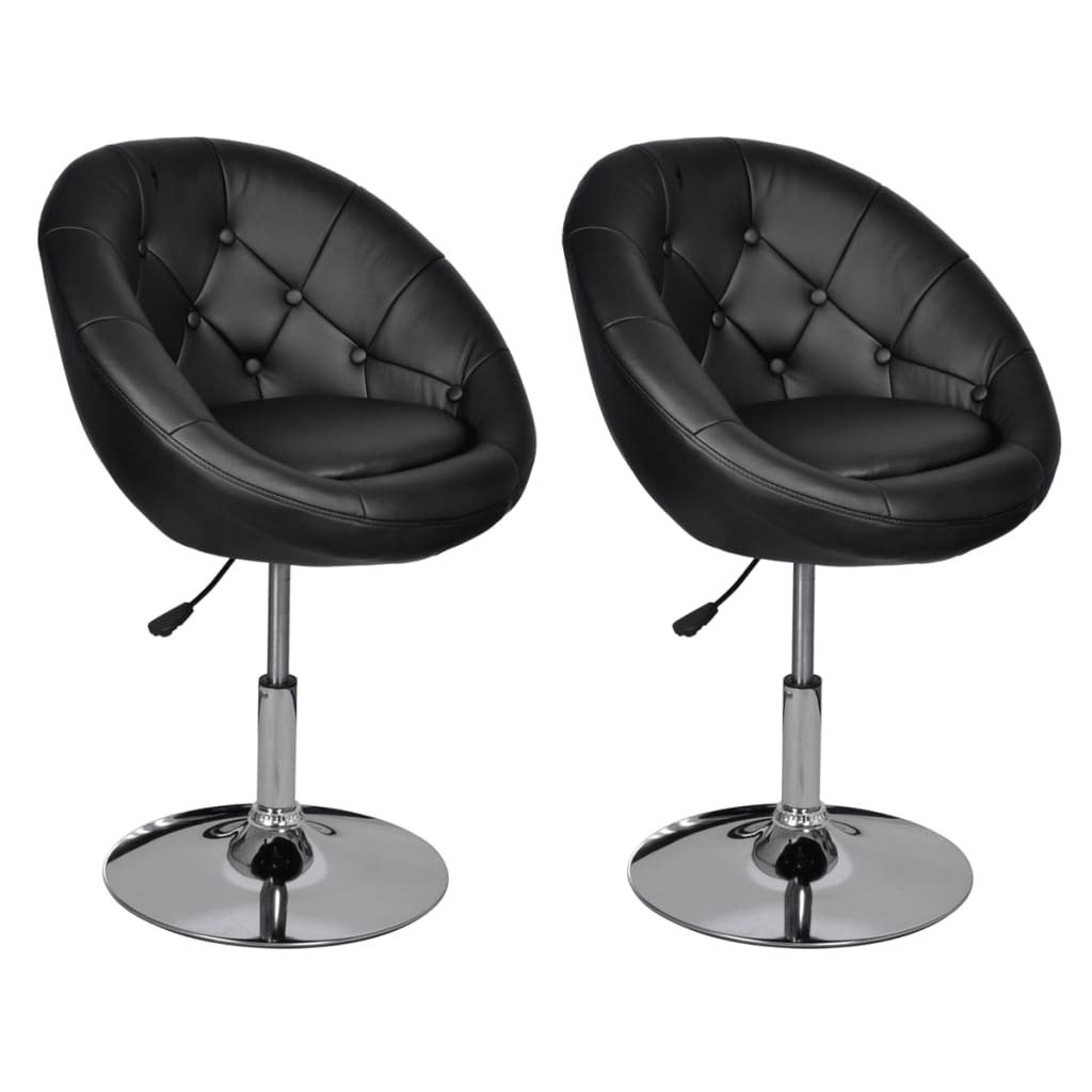 Tabourets de bar lot de 2 noir similicuir