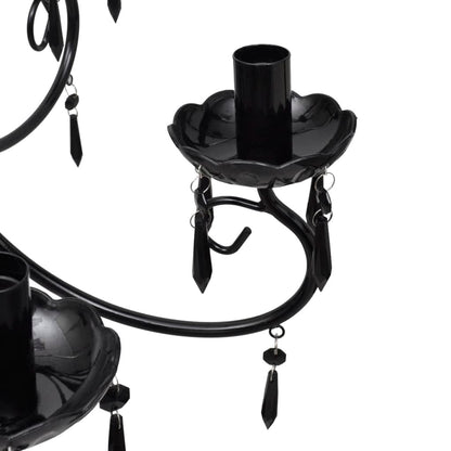 Lustre suspendu Noir 6 douilles d'ampoule