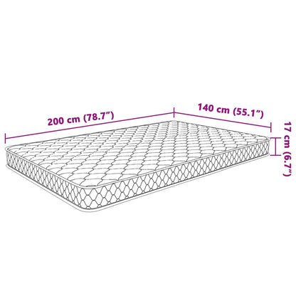 Matelas en mousse à mémoire de forme 200 x 140 x 17 cm