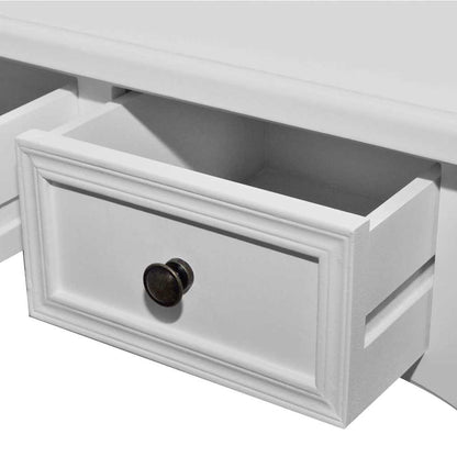 Table de console et coiffeuse avec 3 tiroirs Blanc