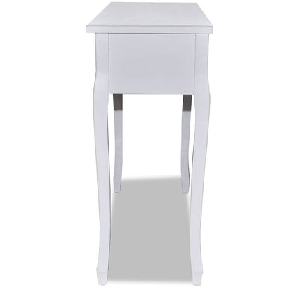 Table de console et coiffeuse avec 3 tiroirs Blanc