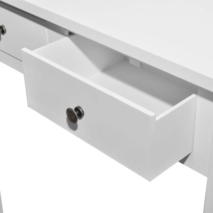 Table de console et coiffeuse avec 2 tiroirs Blanc