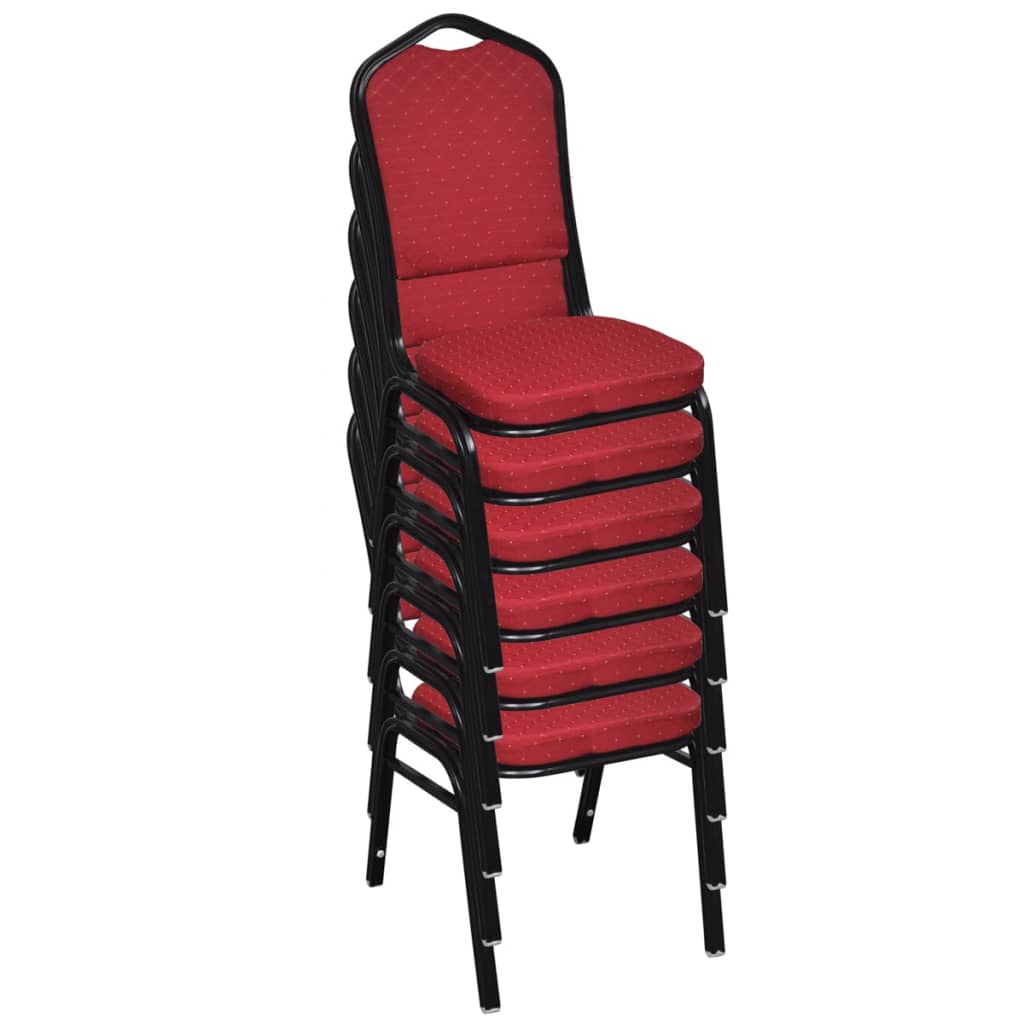 Chaises à manger lot de 10 rouge tissu