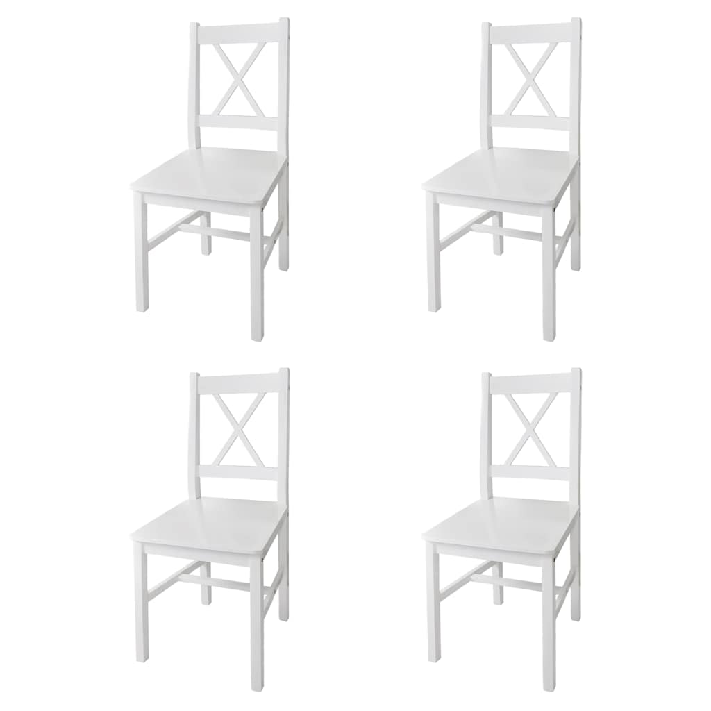 Chaises à manger lot de 4 blanc bois de pin