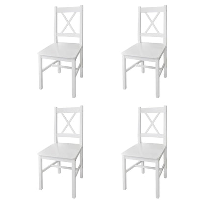 Chaises à manger lot de 4 blanc bois de pin