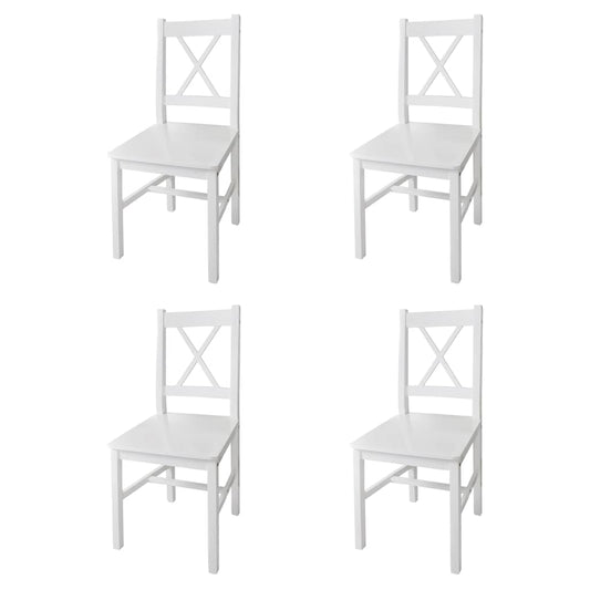 Chaises à manger lot de 4 blanc bois de pin