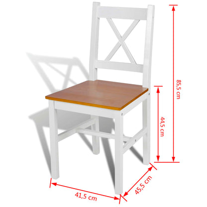 Chaises à manger lot de 2 blanc bois de pin