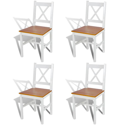 Chaises à manger lot de 4 blanc bois de pin