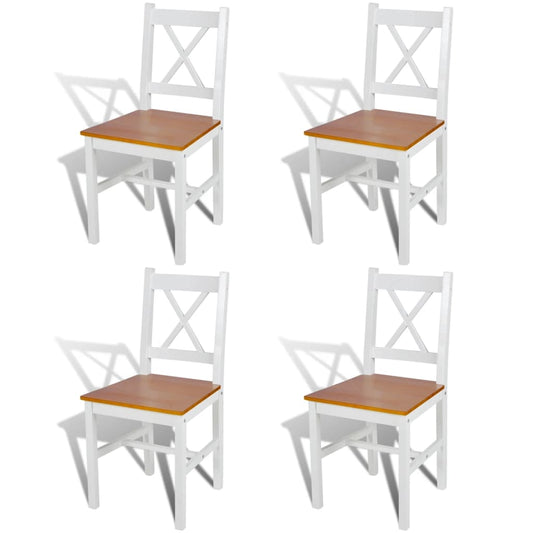 Chaises à manger lot de 4 blanc bois de pin