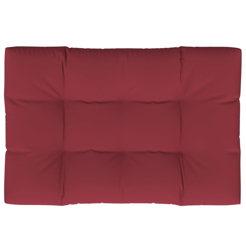 Coussin de palette rouge bordeaux 120x80x12 cm tissu