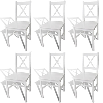 Chaises à manger lot de 6 blanc pinède