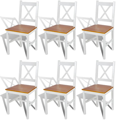 Chaises à manger lot de 6 blanc pinède