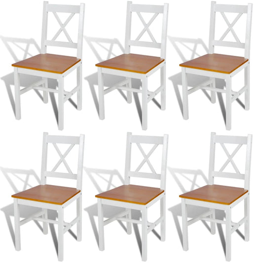 Chaises à manger lot de 6 blanc pinède