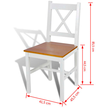 Chaises à manger lot de 6 blanc pinède