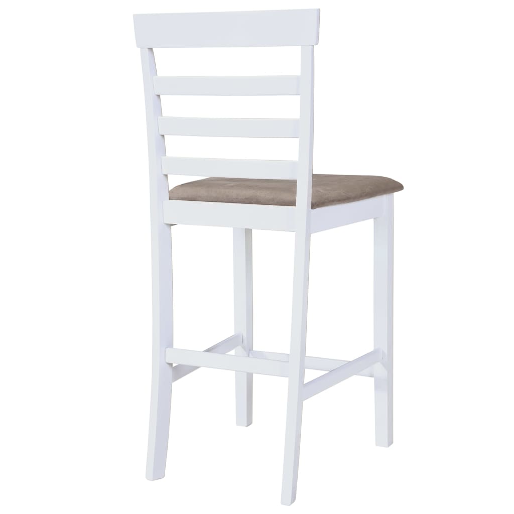 Chaises de bar lot de 2 blanc tissu